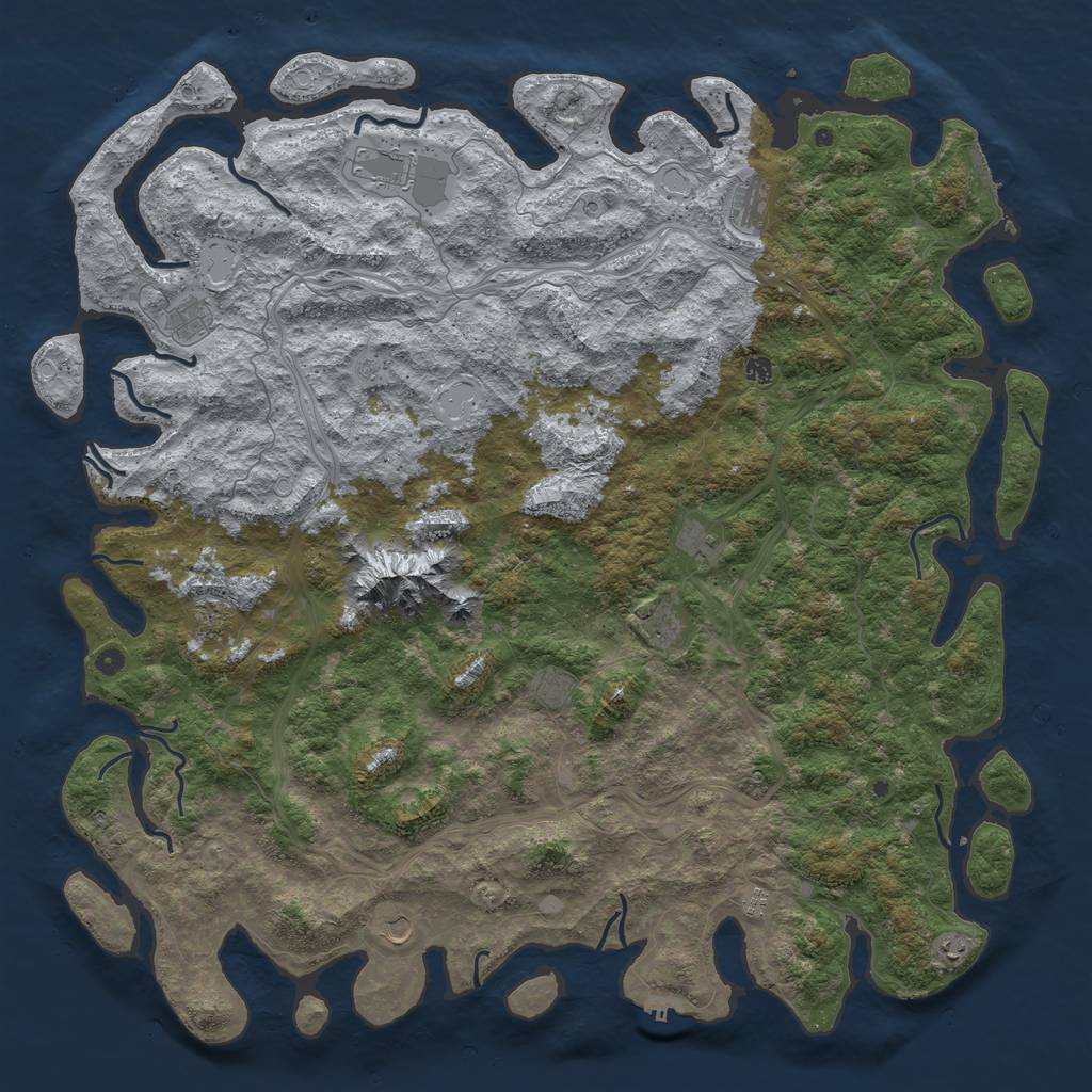 Rust Map: Procedural Map, Size: 6000, Seed: 687153255, 18 Monuments