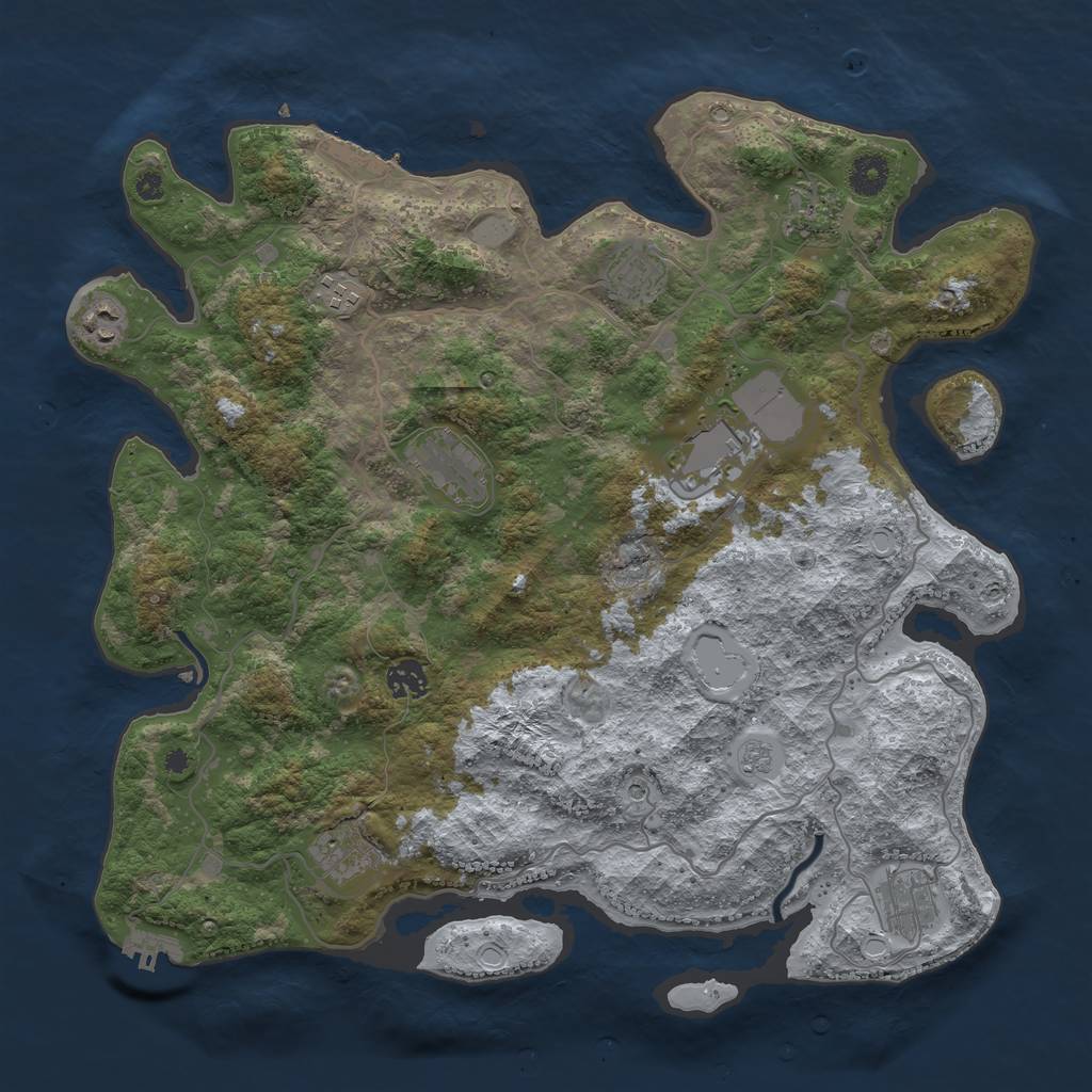 Rust Map: Procedural Map, Size: 4000, Seed: 1348998959, 16 Monuments