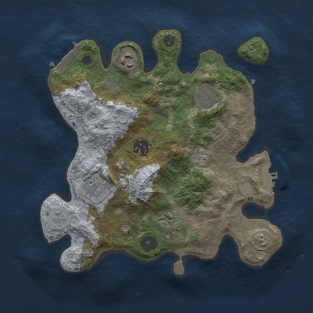 Rust Map: Procedural Map, Size: 2888, Seed: 91927, 13 Monuments