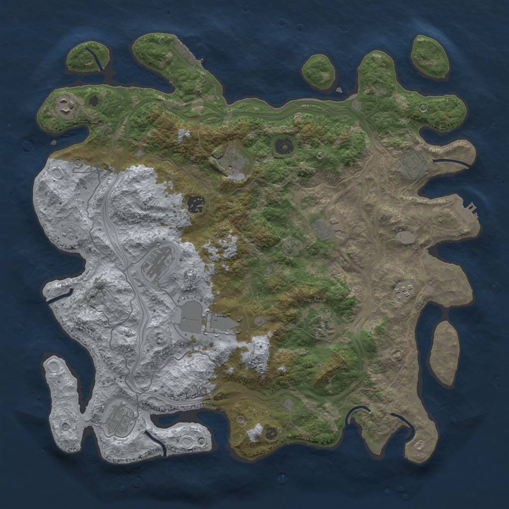 Rust Map: Procedural Map, Size: 4250, Seed: 765465213, 17 Monuments