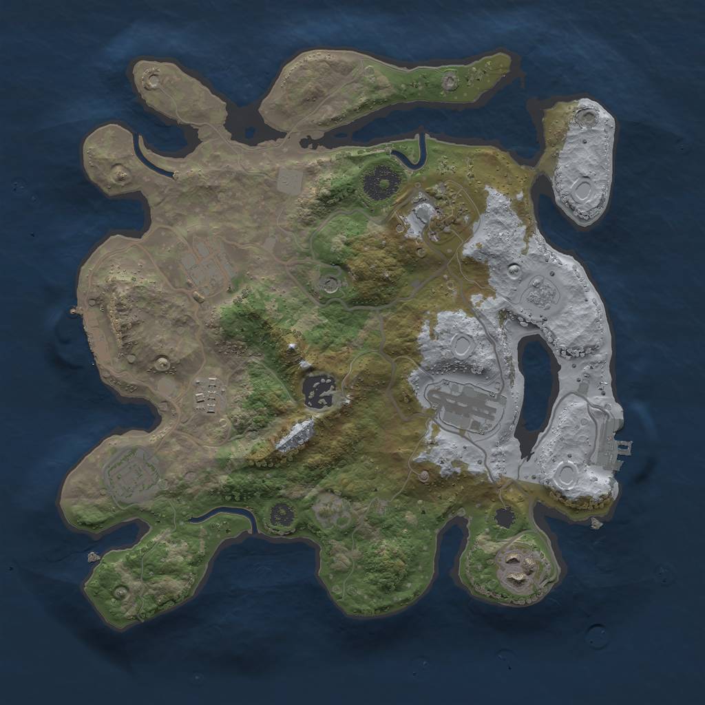 Rust Map: Procedural Map, Size: 3000, Seed: 4756108, 14 Monuments