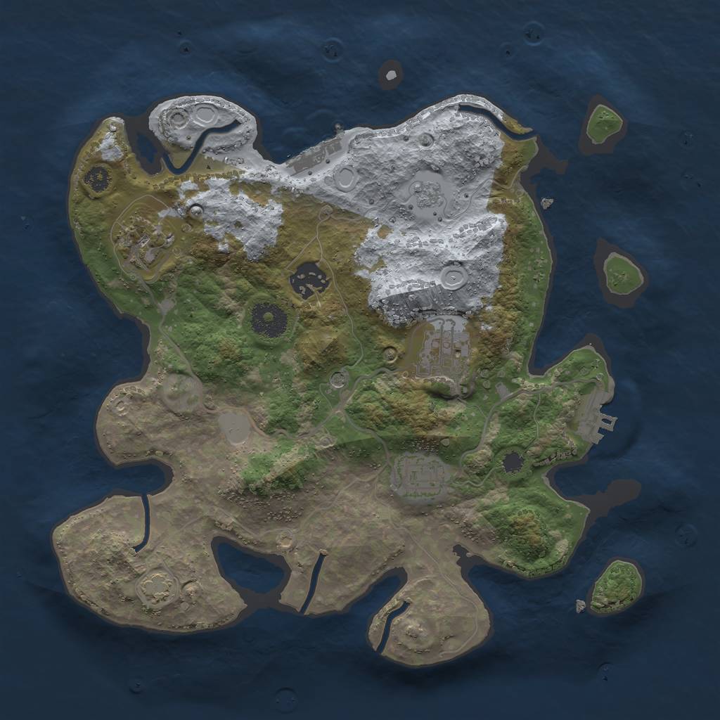 Rust Map: Procedural Map, Size: 3000, Seed: 232352, 12 Monuments