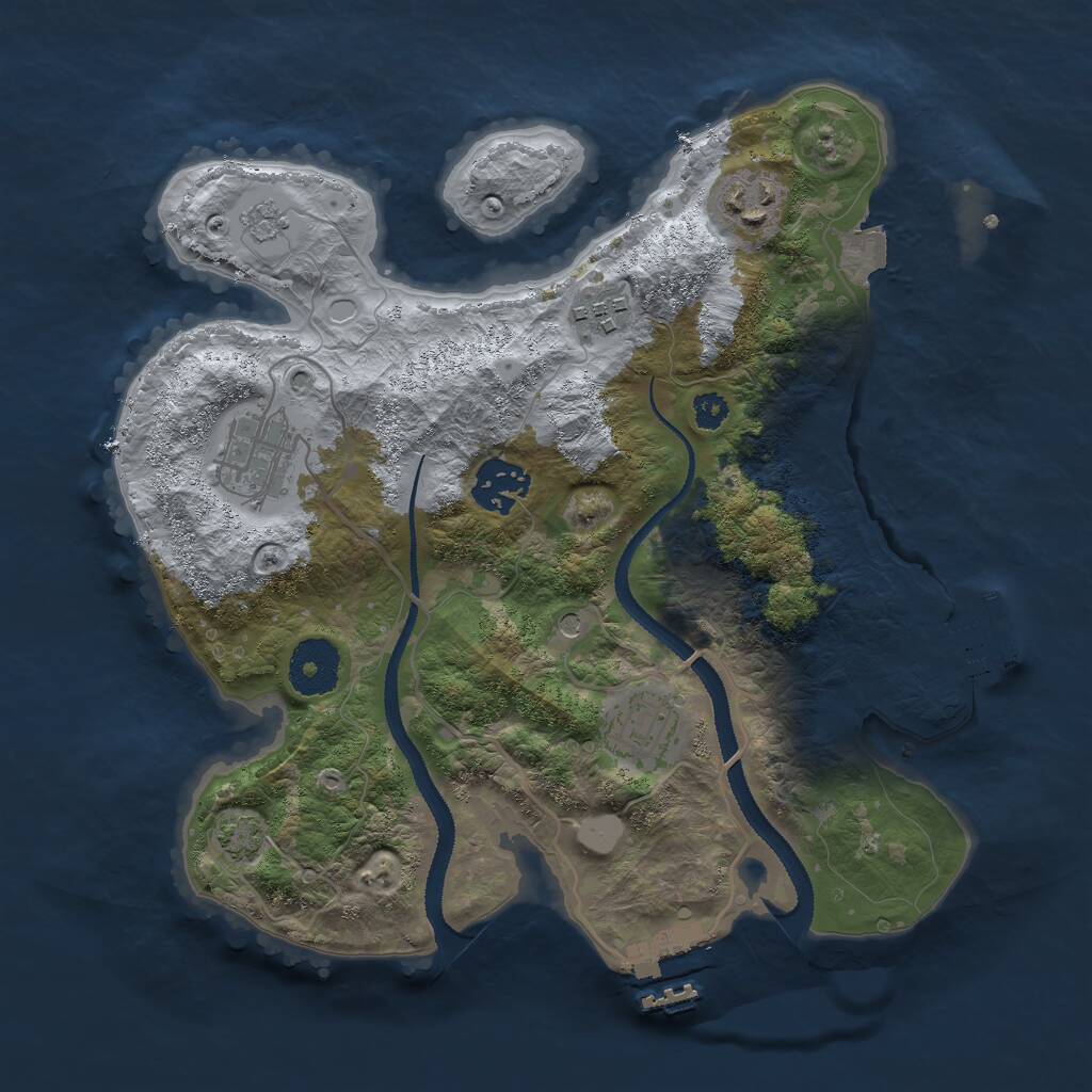 Rust Map: Procedural Map, Size: 3000, Seed: 5417960, 11 Monuments