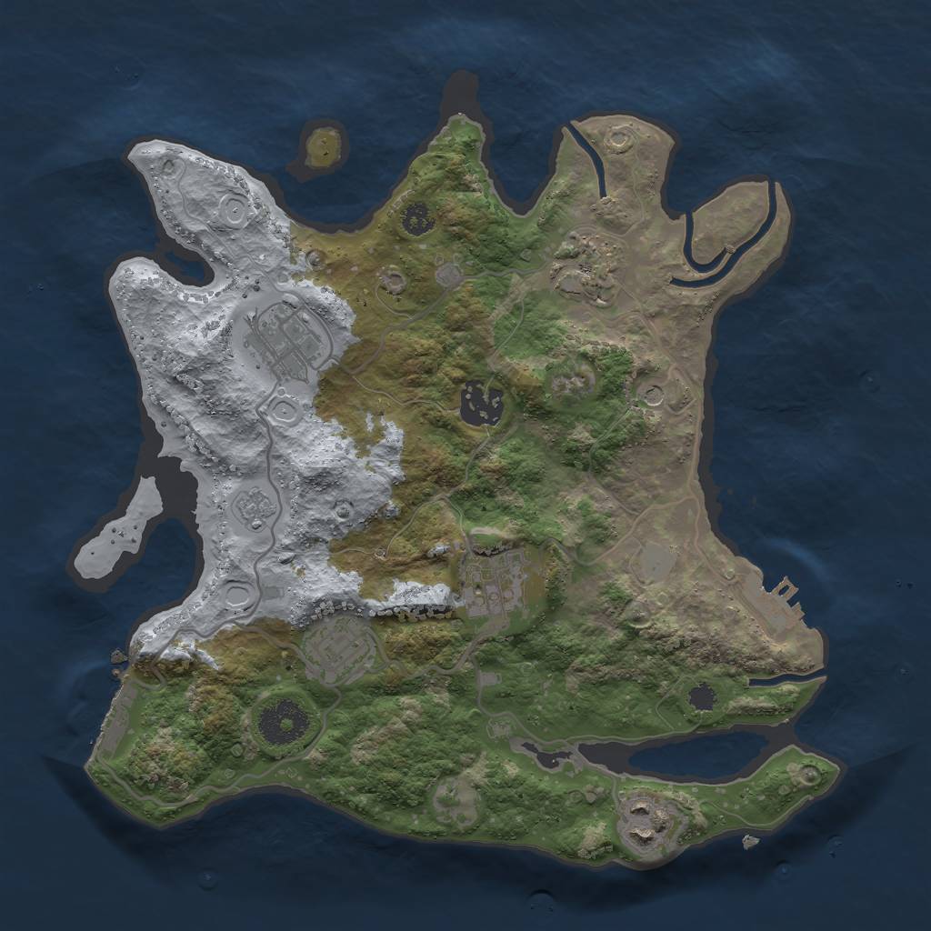 Rust Map: Procedural Map, Size: 3000, Seed: 21785, 13 Monuments