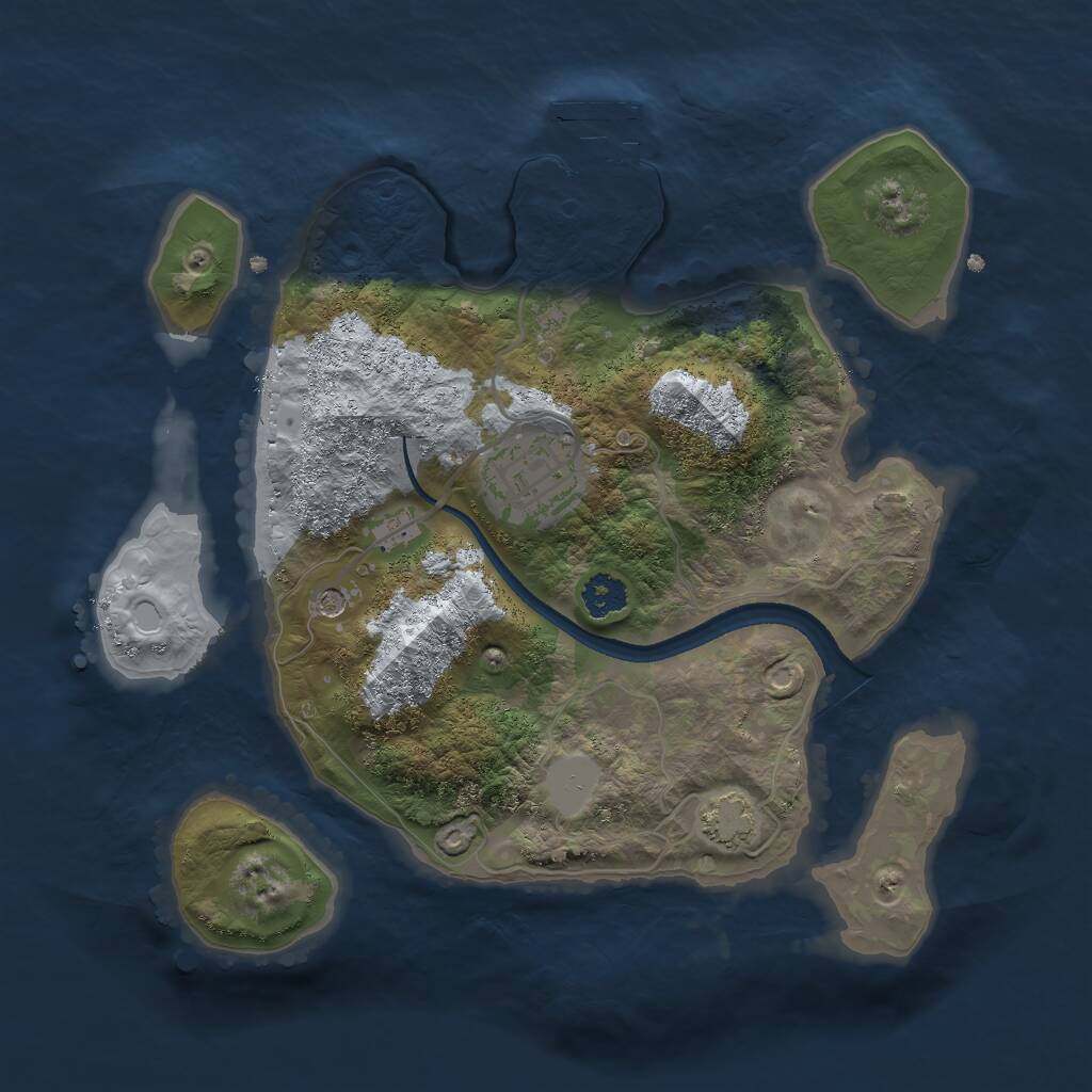 Rust Map: Procedural Map, Size: 2500, Seed: 1766978963, 5 Monuments