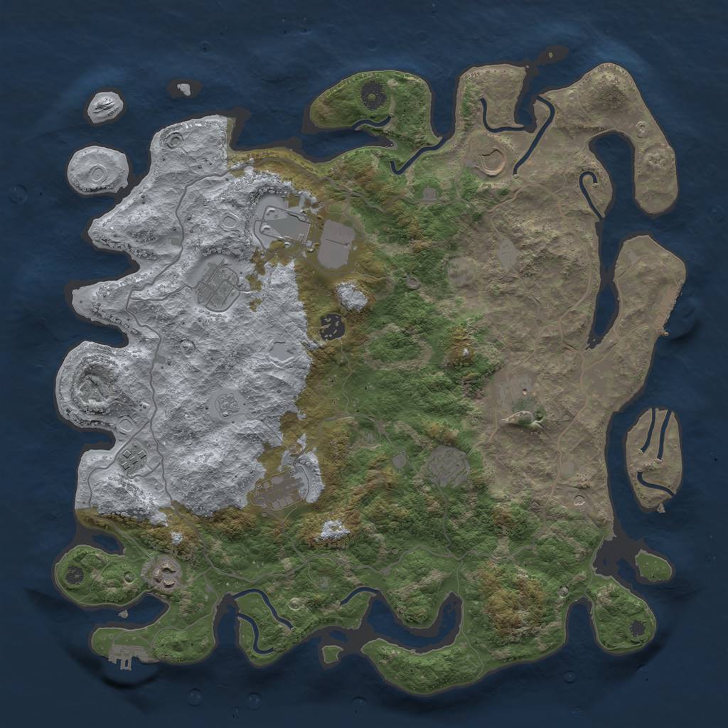 Rust Map: Procedural Map, Size: 4096, Seed: 1318061073, 16 Monuments