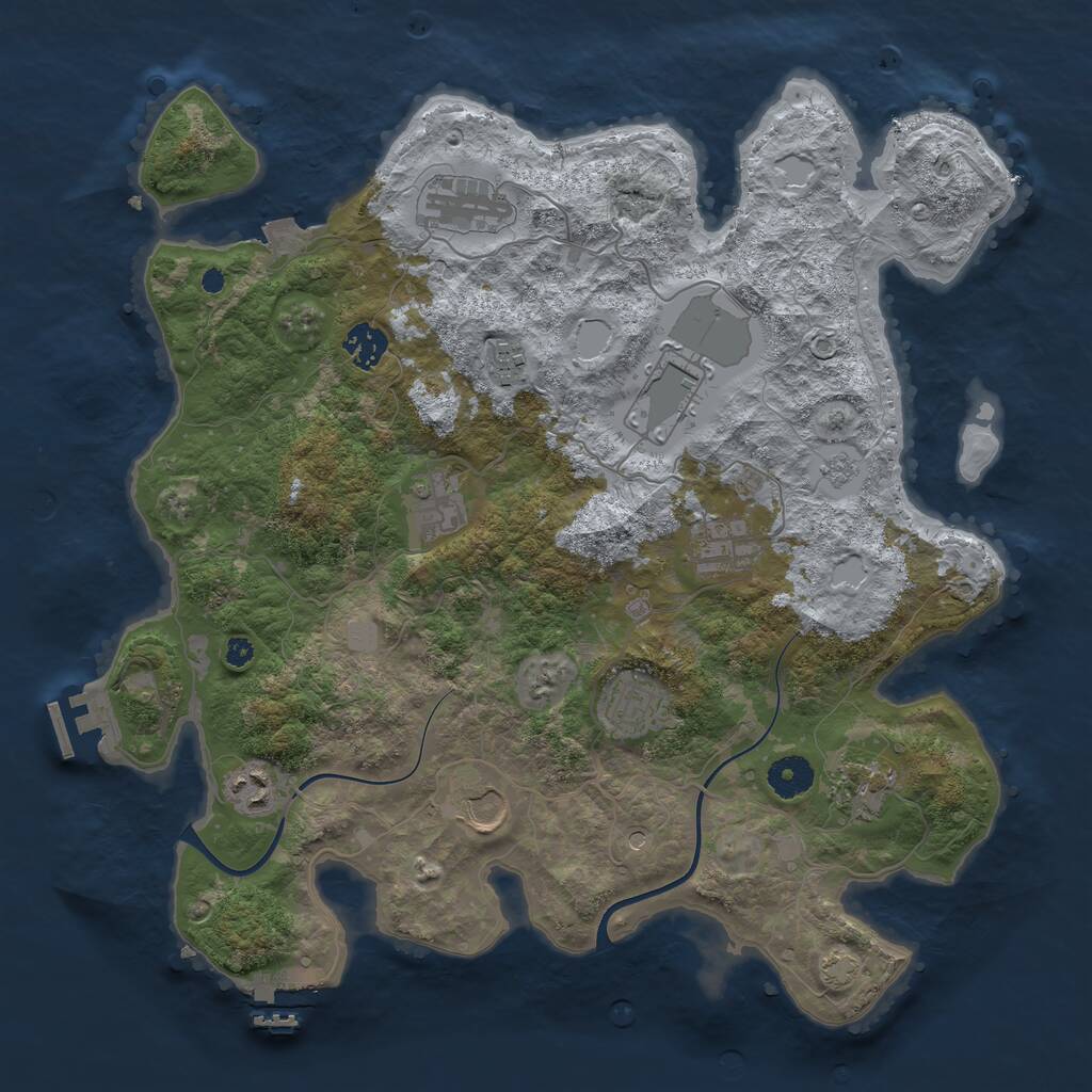 Rust Map: Procedural Map, Size: 3800, Seed: 99, 16 Monuments