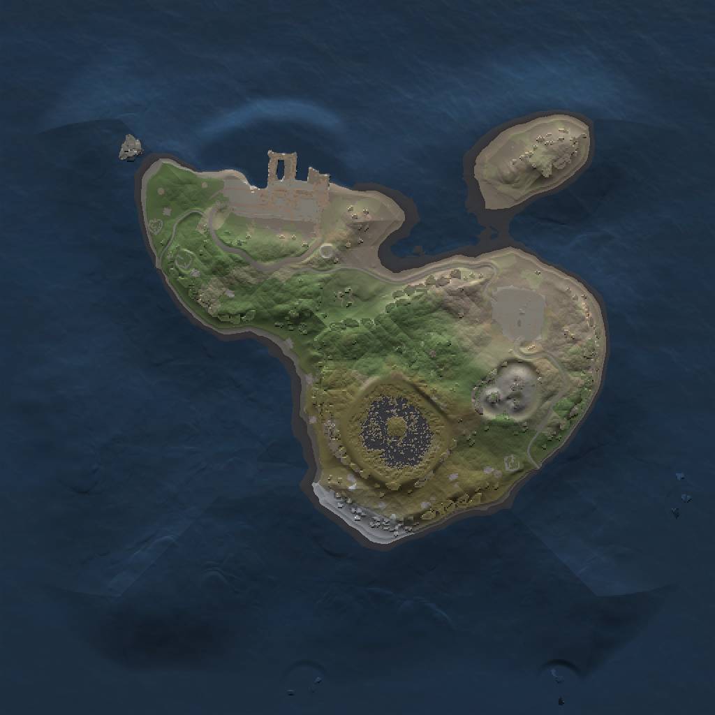 Rust Map: Procedural Map, Size: 1500, Seed: 2174, 4 Monuments