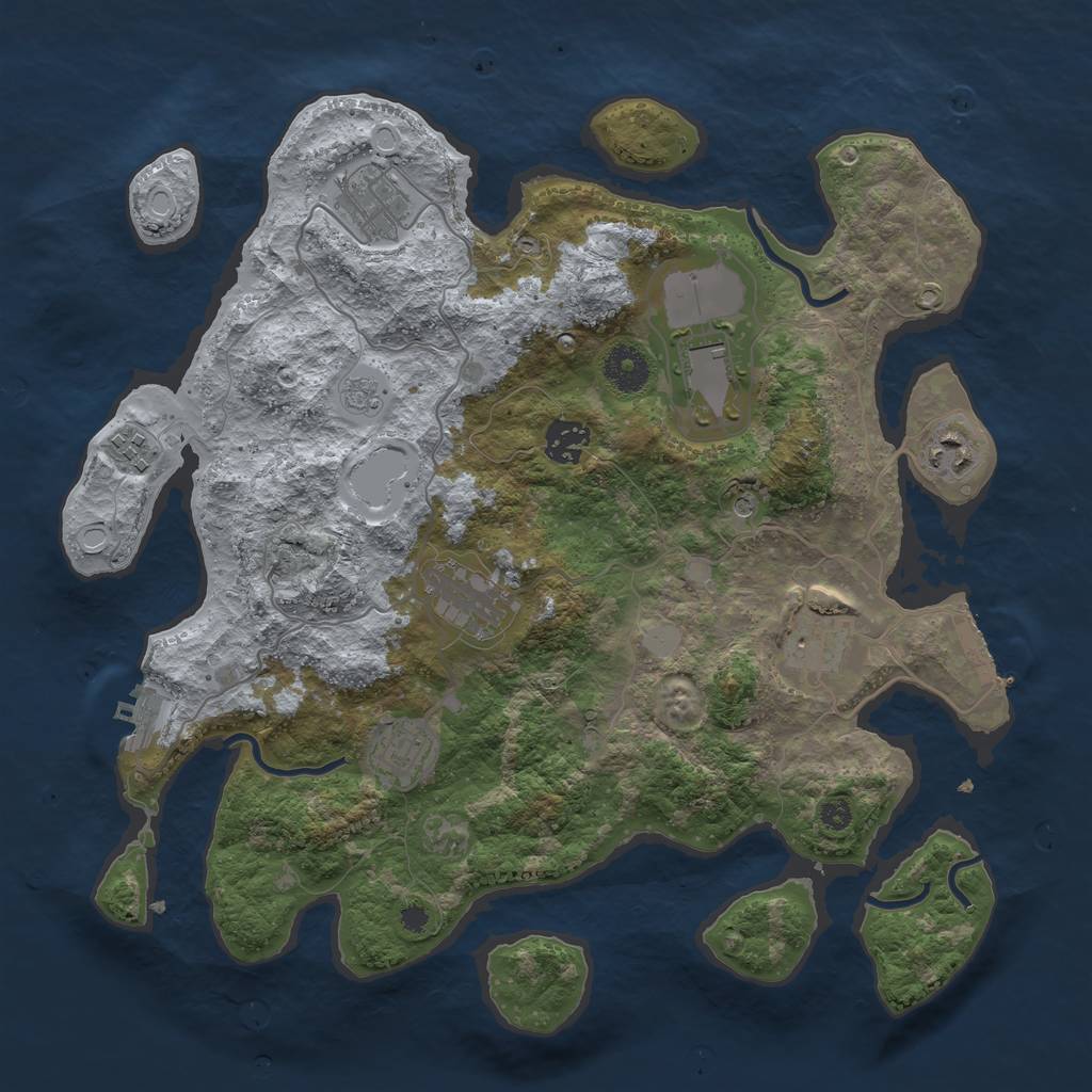 Rust Map: Procedural Map, Size: 3600, Seed: 10205, 15 Monuments