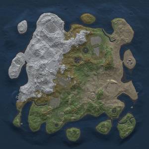 Thumbnail Rust Map: Procedural Map, Size: 3600, Seed: 10205, 15 Monuments