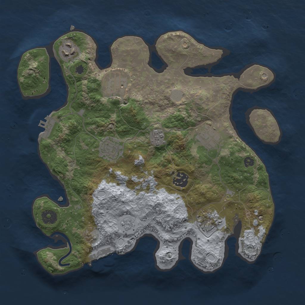 Rust Map: Procedural Map, Size: 3000, Seed: 4274, 13 Monuments