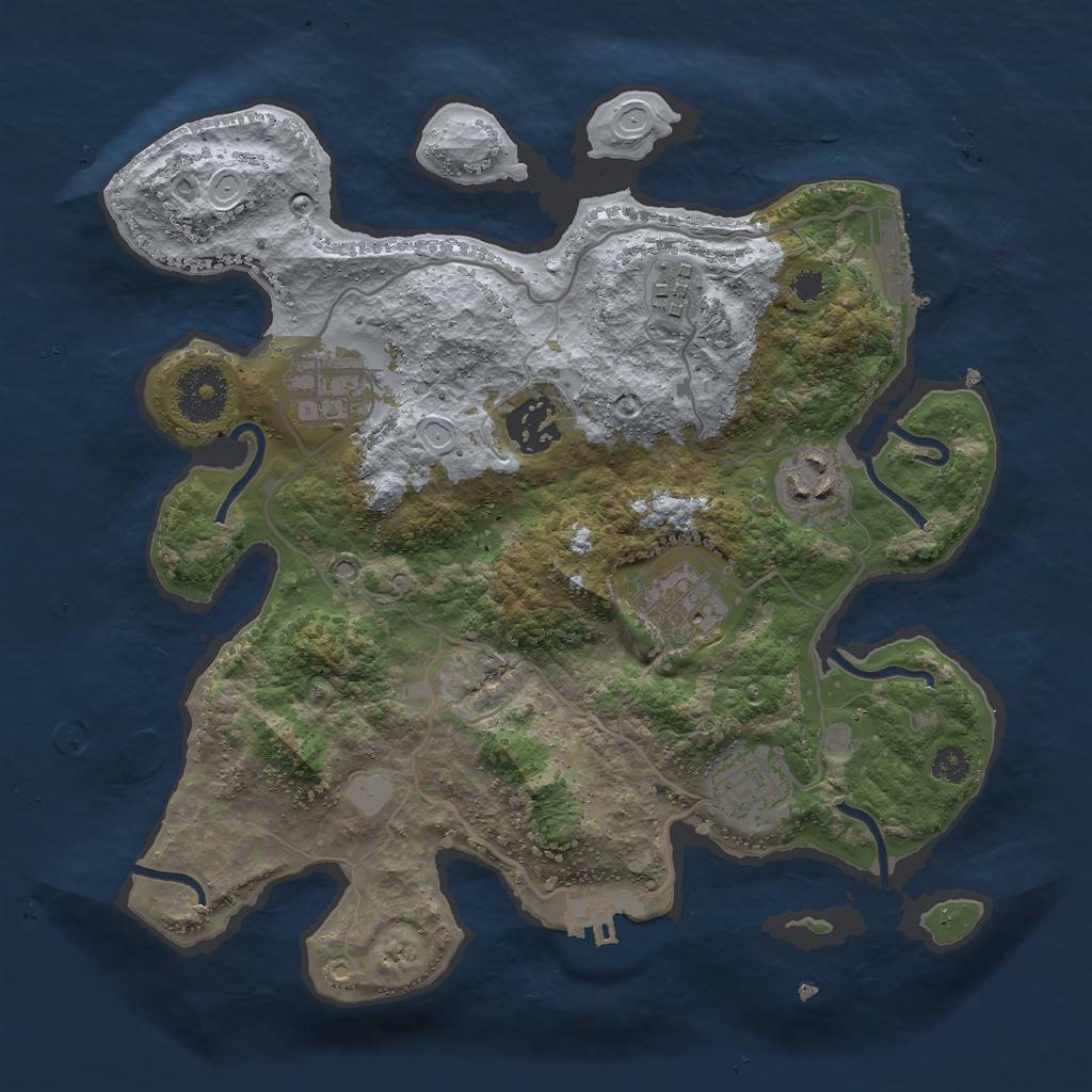 Rust Map: Procedural Map, Size: 3000, Seed: 21044, 11 Monuments