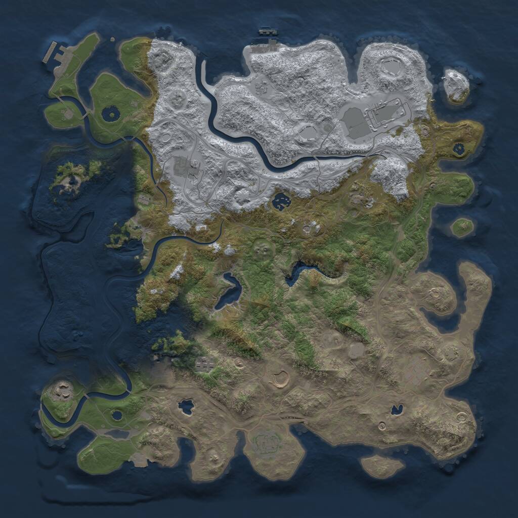 Rust Map: Procedural Map, Size: 4500, Seed: 806565196, 16 Monuments