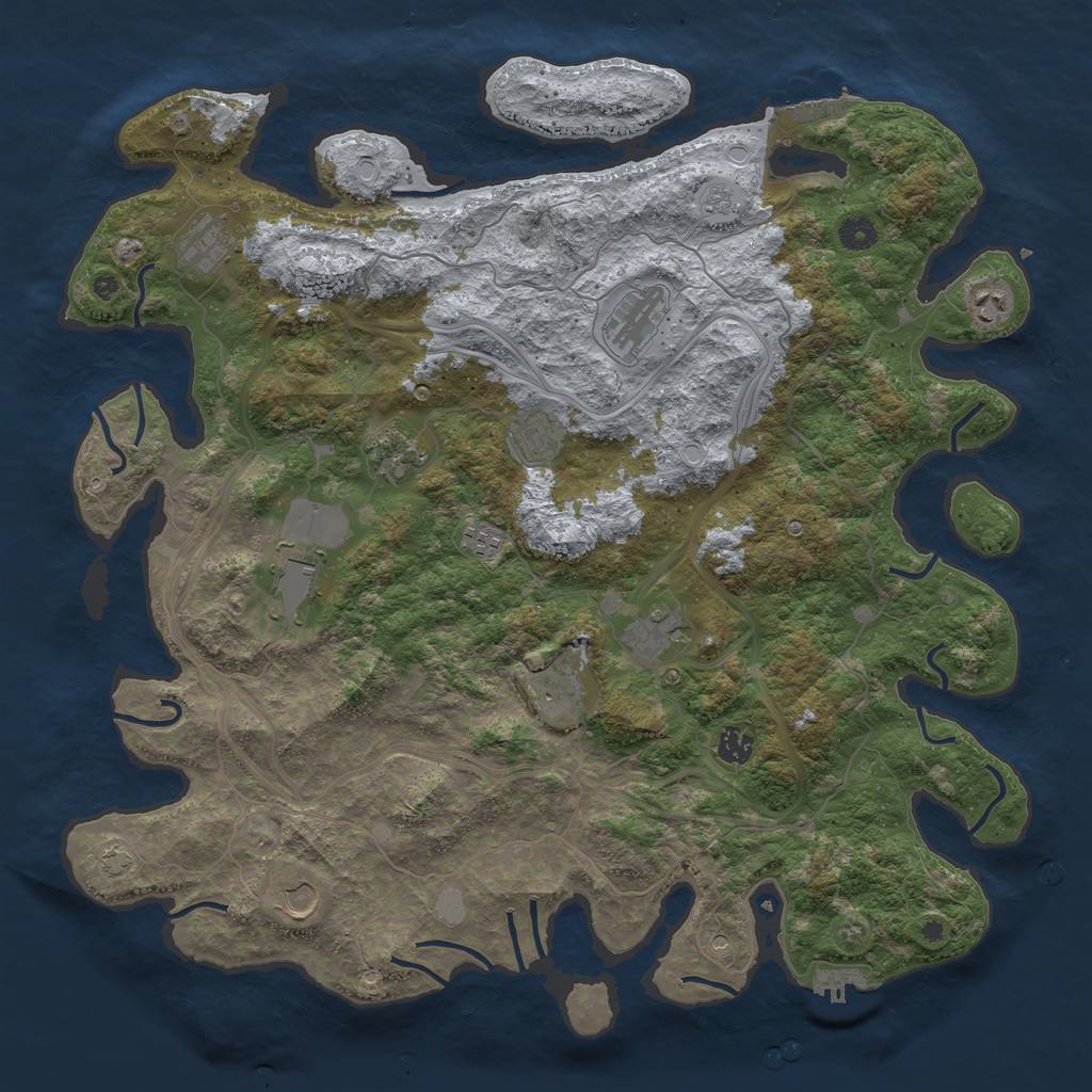 Rust Map: Procedural Map, Size: 4500, Seed: 1840326576, 19 Monuments