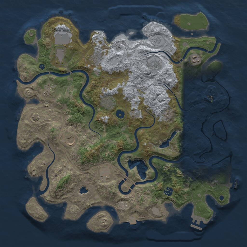 Rust Map: Procedural Map, Size: 4250, Seed: 1521300628, 16 Monuments