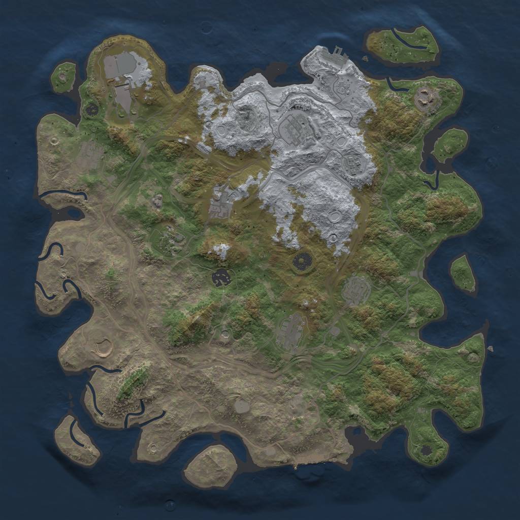 Rust Map: Procedural Map, Size: 4250, Seed: 1521300628, 18 Monuments