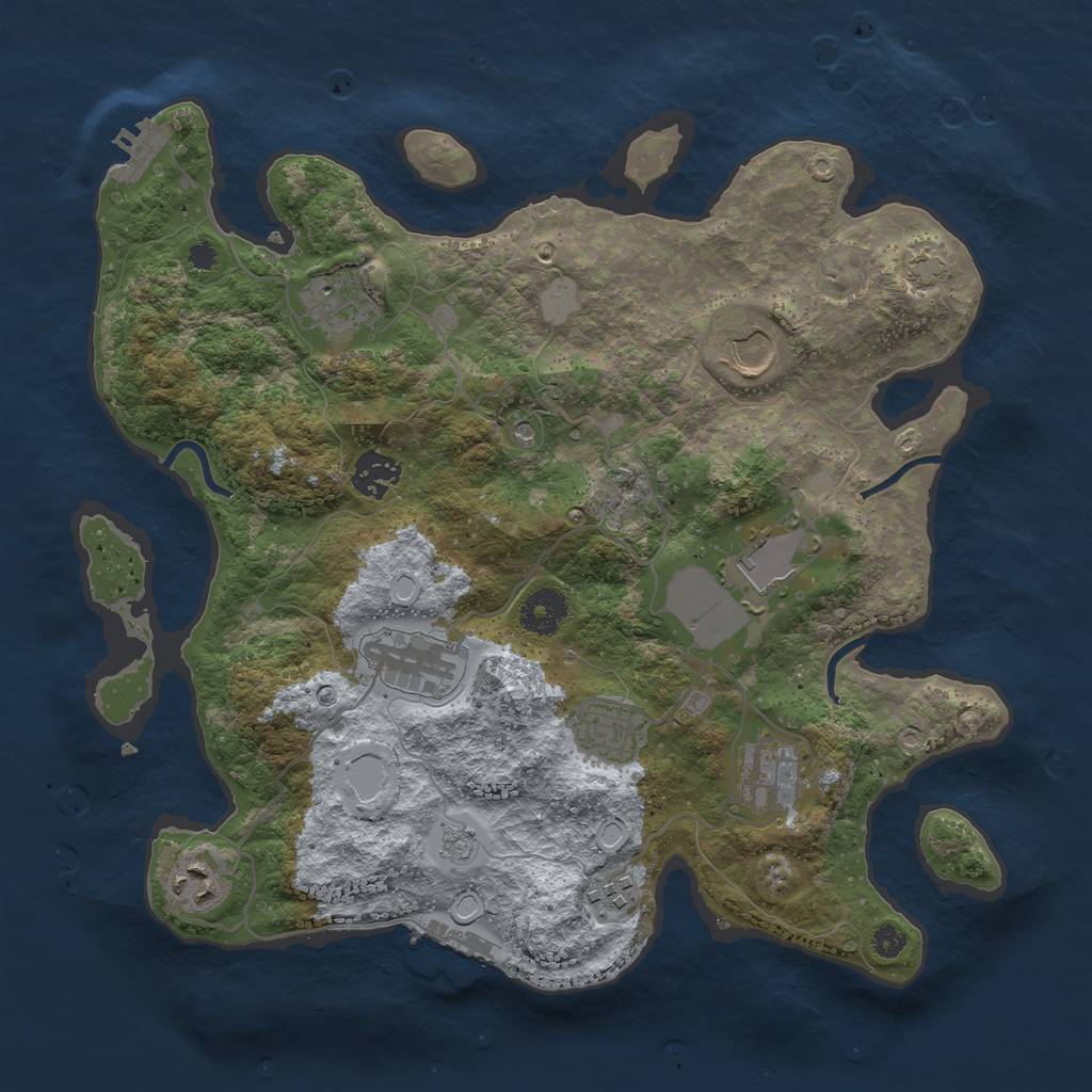 Rust Map: Procedural Map, Size: 3500, Seed: 12534, 17 Monuments