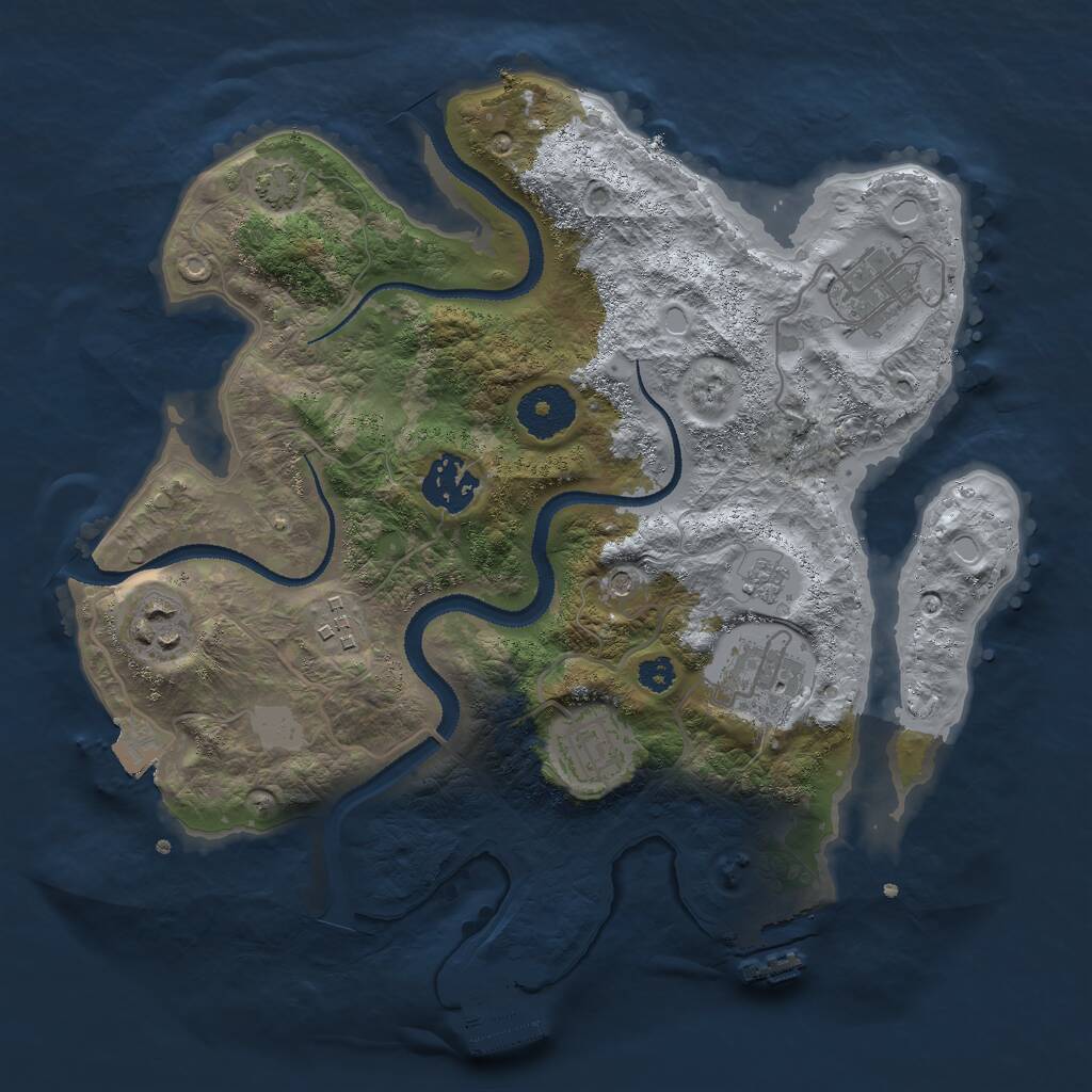 Rust Map: Procedural Map, Size: 3000, Seed: 1878394955, 12 Monuments