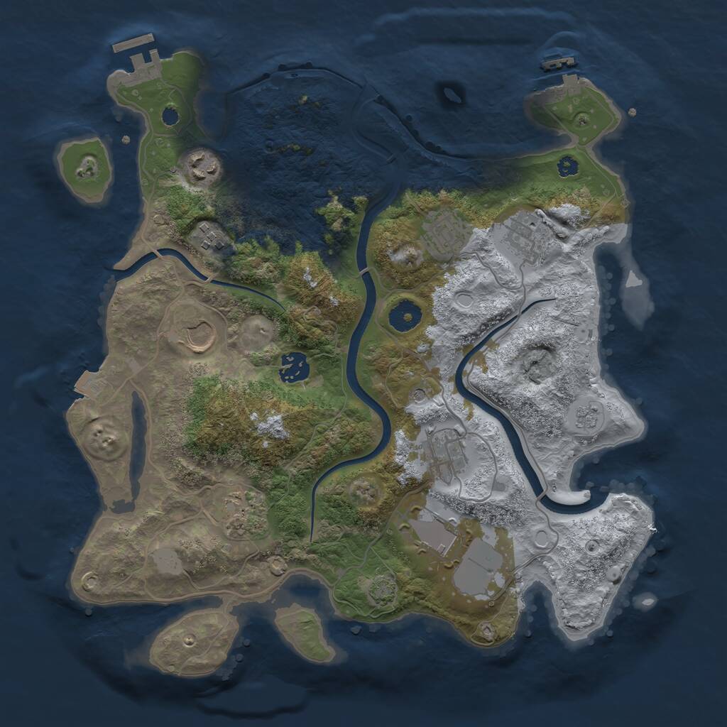 Rust Map: Procedural Map, Size: 3500, Seed: 28145, 15 Monuments