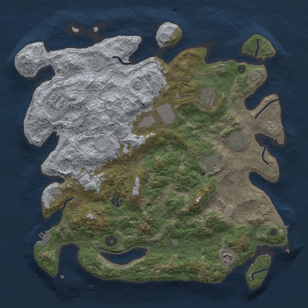 Rust Map: Procedural Map, Size: 4000, Seed: 315665873, 16 Monuments