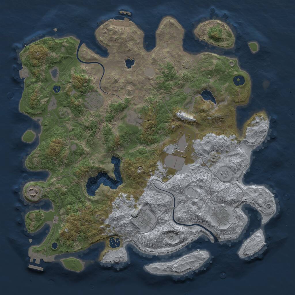 Rust Map: Procedural Map, Size: 4000, Seed: 807090338, 13 Monuments