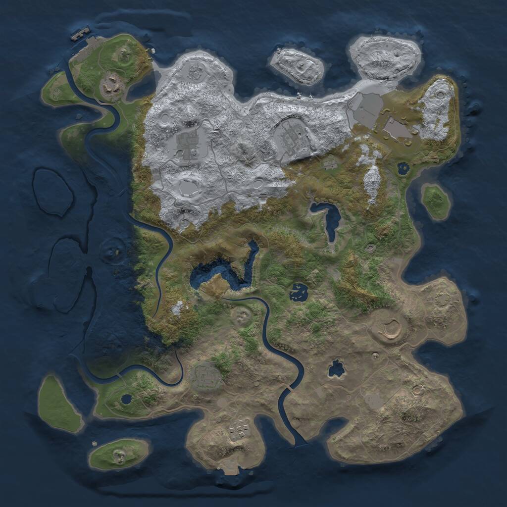 Rust Map: Procedural Map, Size: 4000, Seed: 15919, 14 Monuments