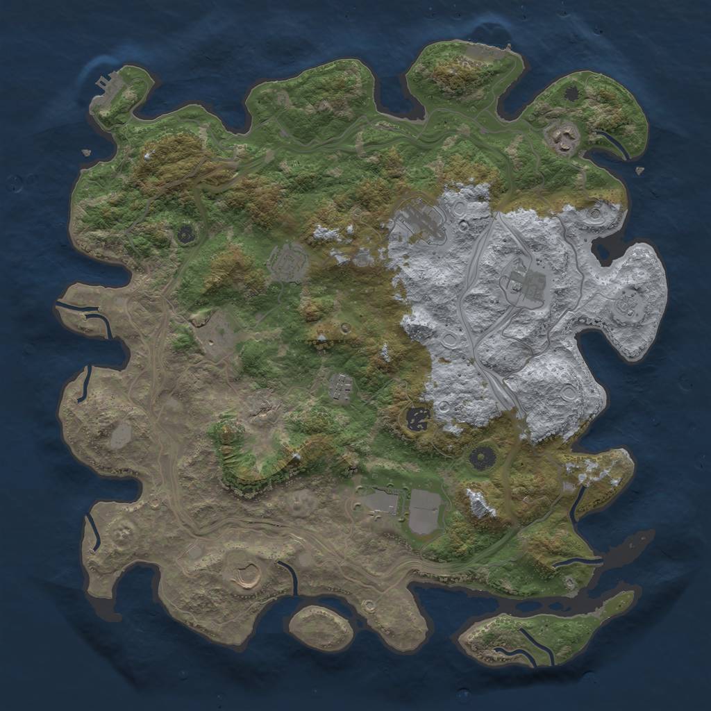 Rust Map: Procedural Map, Size: 4250, Seed: 178591291, 16 Monuments