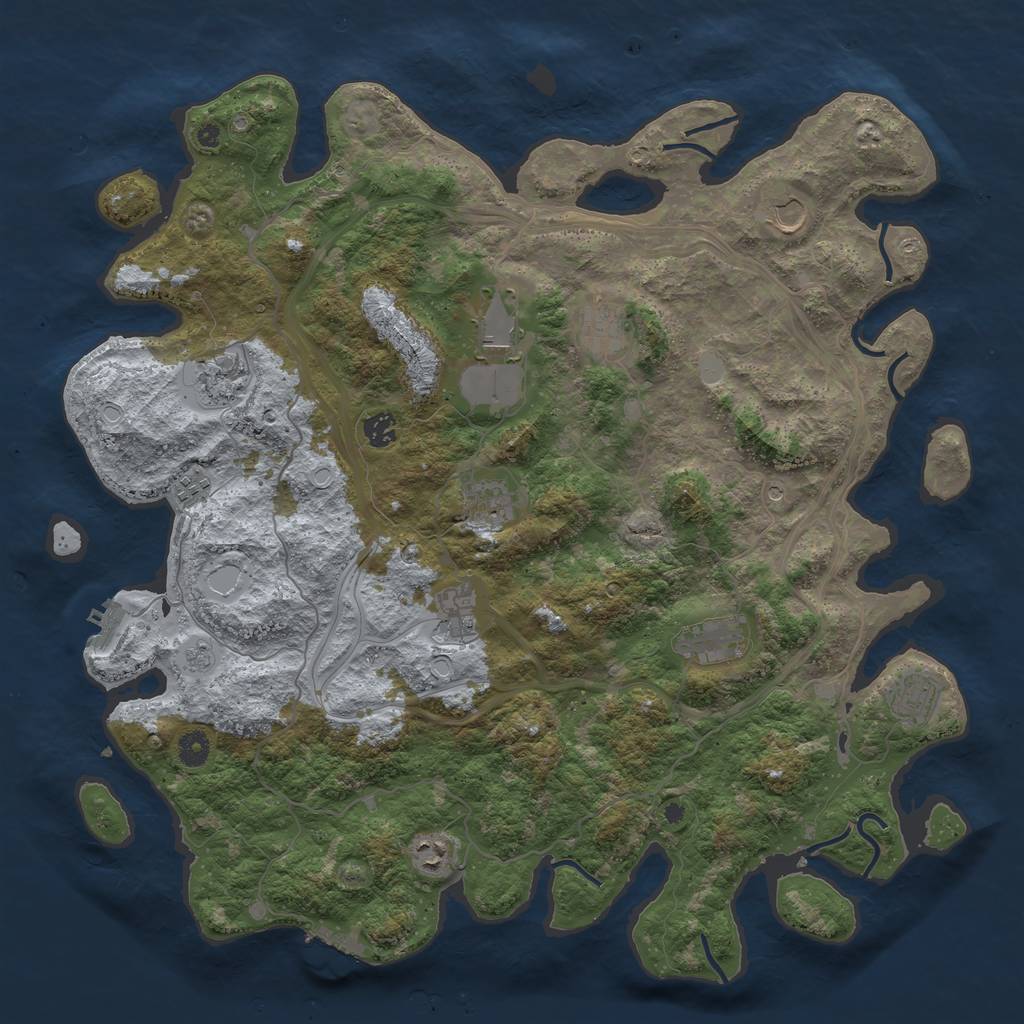 Rust Map: Procedural Map, Size: 4500, Seed: 12671, 18 Monuments