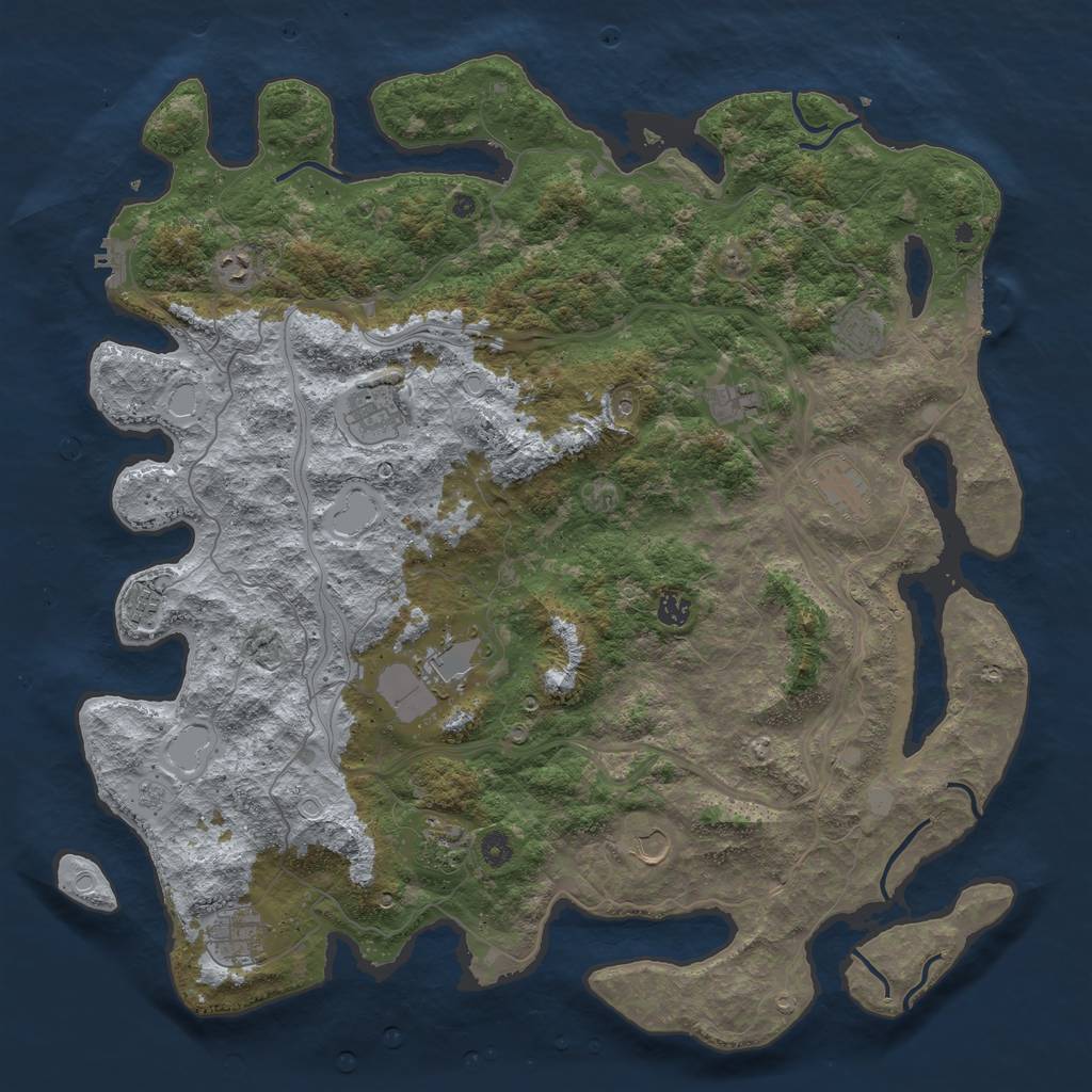 Rust Map: Procedural Map, Size: 4800, Seed: 32731, 18 Monuments