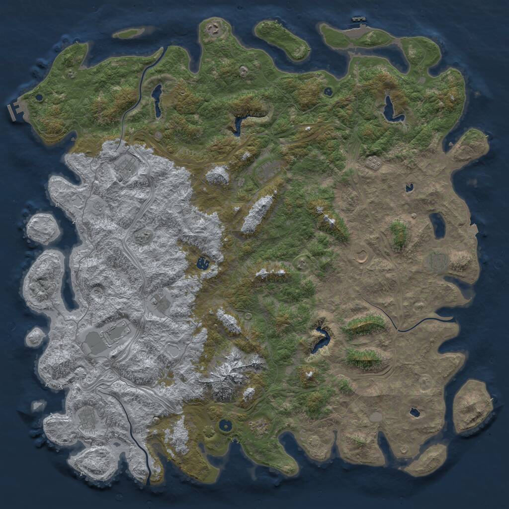 Rust Map: Procedural Map, Size: 6000, Seed: 14291429, 17 Monuments