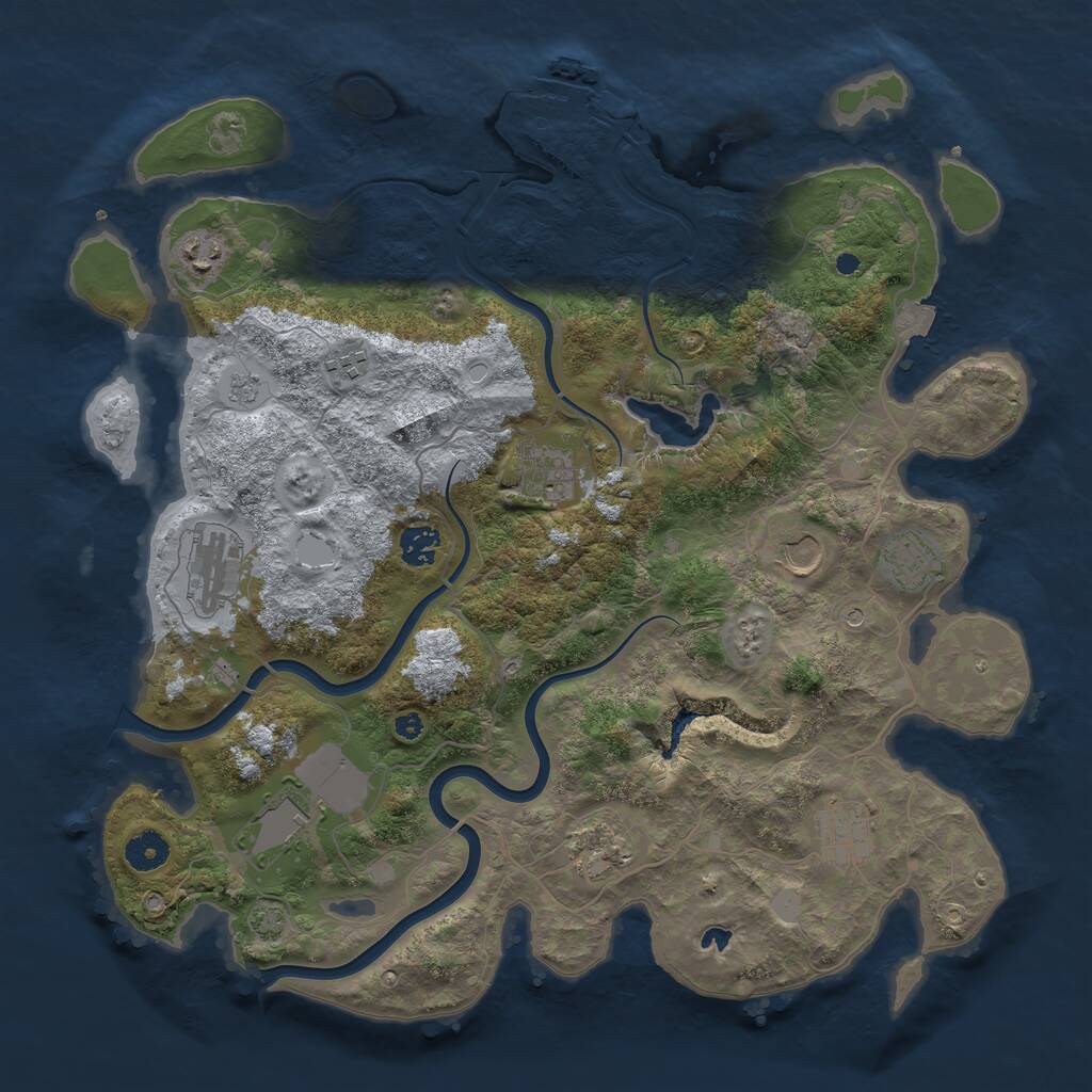Rust Map: Procedural Map, Size: 4000, Seed: 949499133, 15 Monuments