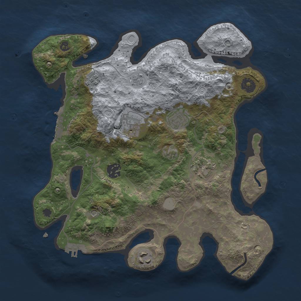 Rust Map: Procedural Map, Size: 3069, Seed: 1669, 13 Monuments