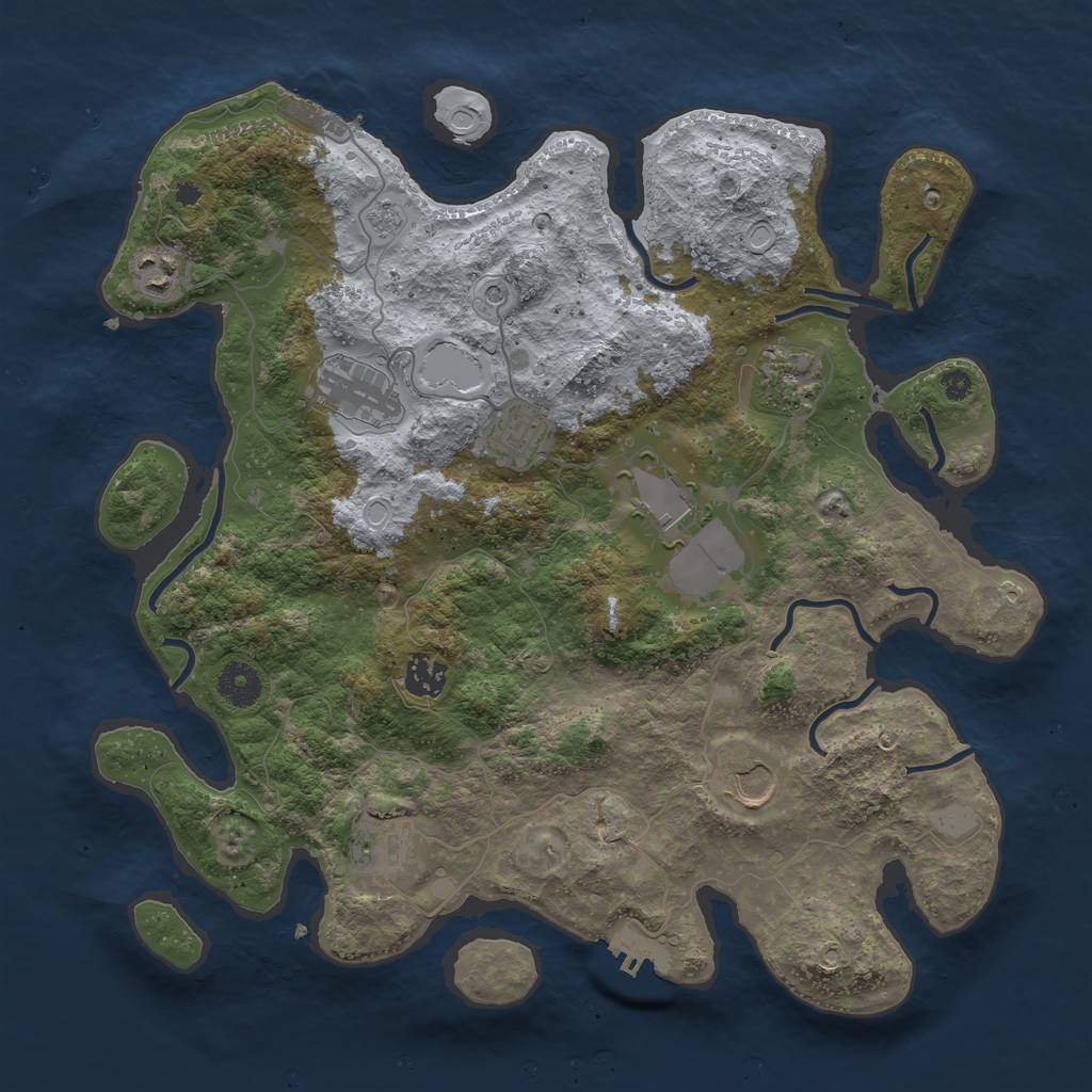 Rust Map: Procedural Map, Size: 3750, Seed: 48686146, 15 Monuments
