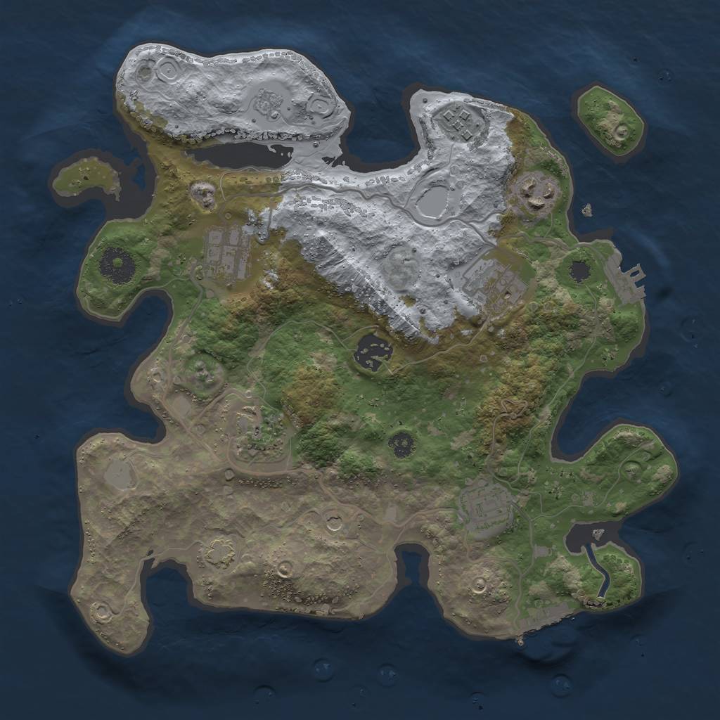 Rust Map: Procedural Map, Size: 3000, Seed: 1113045312, 15 Monuments