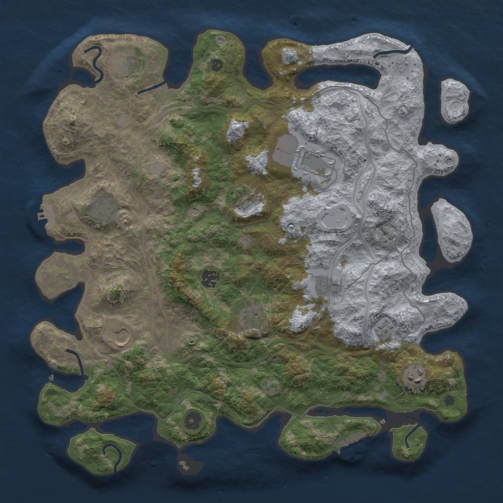 Rust Map: Procedural Map, Size: 4250, Seed: 1355660887, 17 Monuments