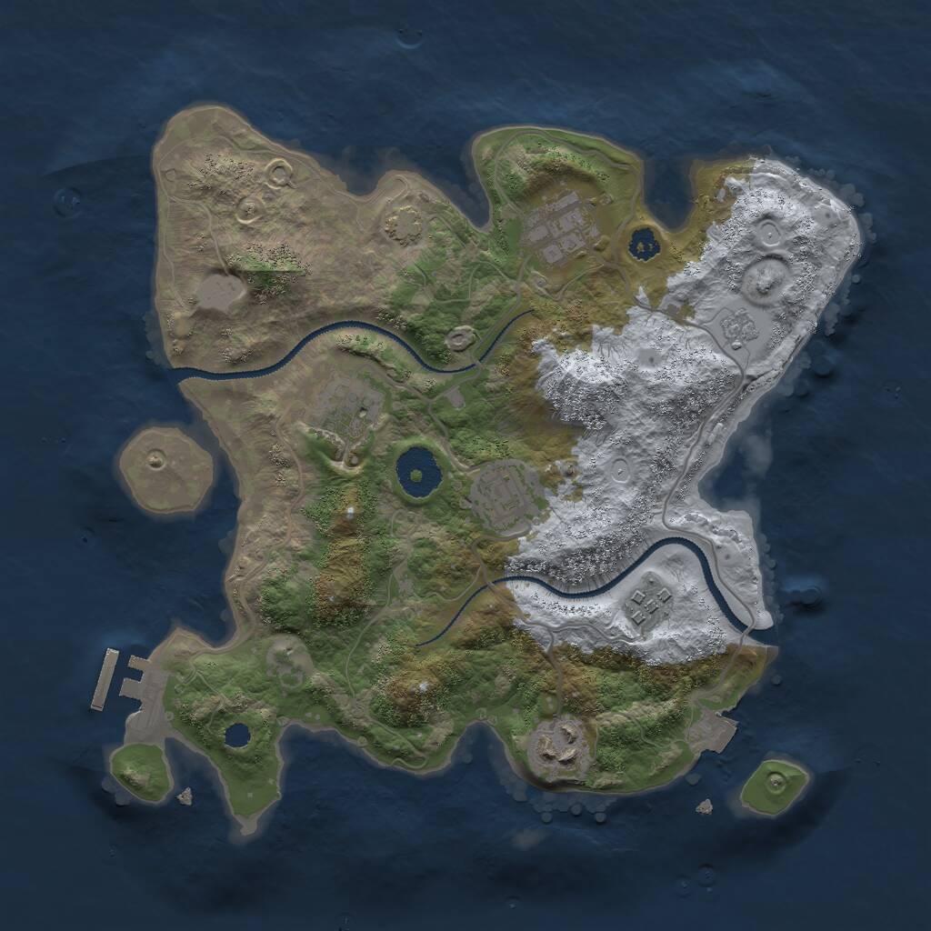 Rust Map: Procedural Map, Size: 3000, Seed: 32000, 9 Monuments
