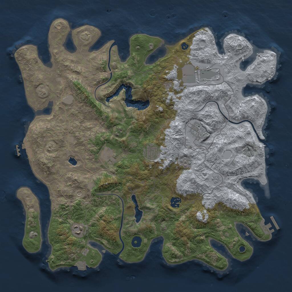 Rust Map: Procedural Map, Size: 4050, Seed: 1879365984, 13 Monuments