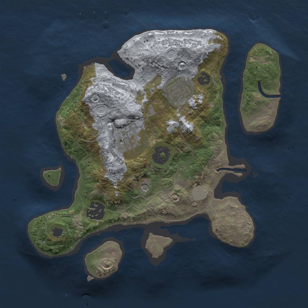 Rust Map: Procedural Map, Size: 2500, Seed: 68745, 7 Monuments