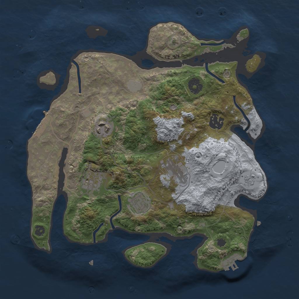 Rust Map: Procedural Map, Size: 3000, Seed: 10828, 11 Monuments