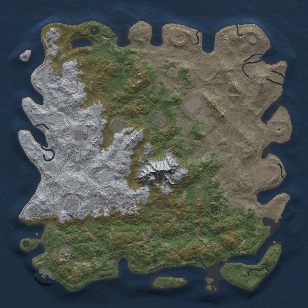 Rust Map: Procedural Map, Size: 5000, Seed: 207382265, 18 Monuments
