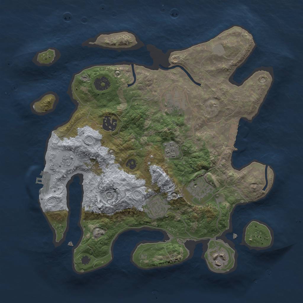 Rust Map: Procedural Map, Size: 3000, Seed: 21678, 13 Monuments