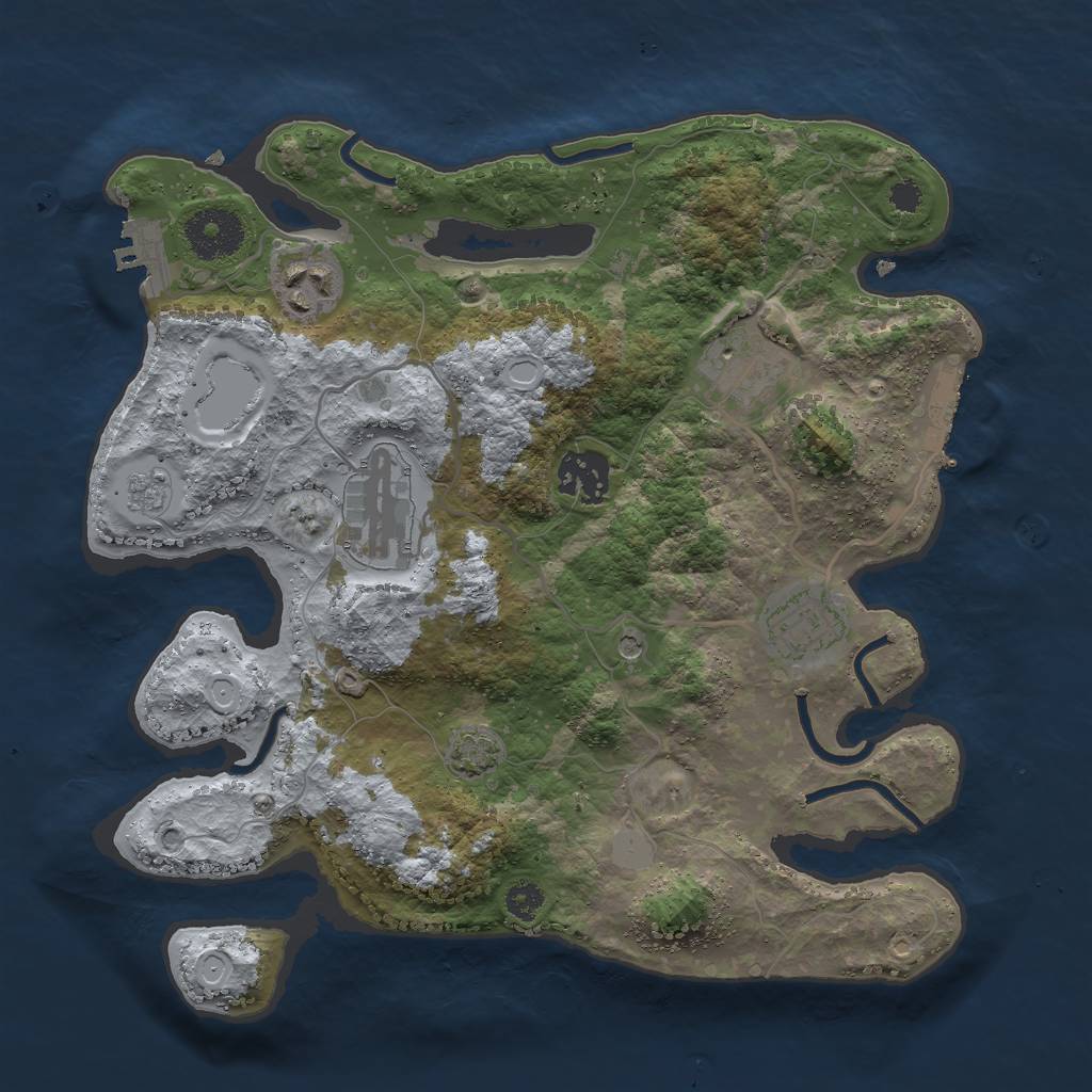 Rust Map: Procedural Map, Size: 3000, Seed: 31584, 13 Monuments