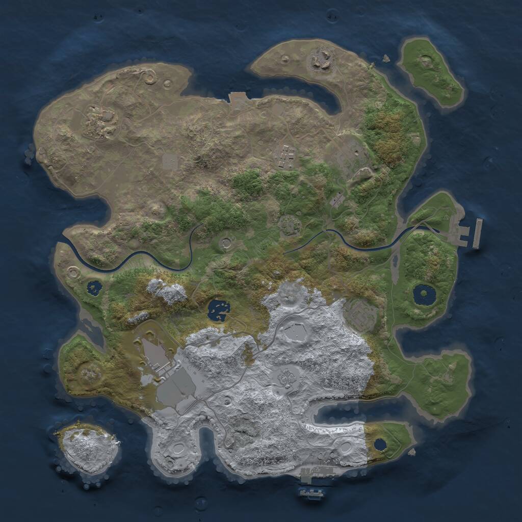 Rust Map: Procedural Map, Size: 3500, Seed: 370431696, 13 Monuments