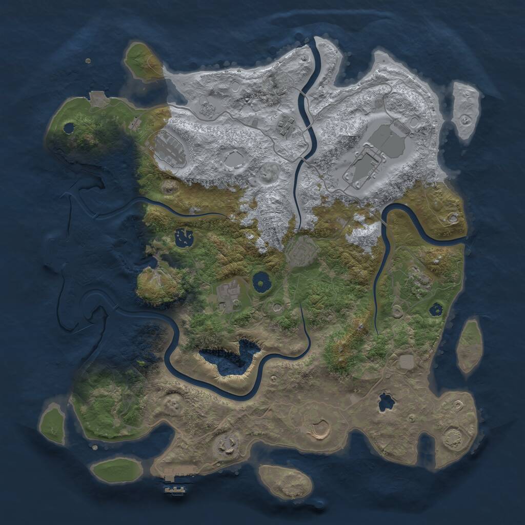 Rust Map: Procedural Map, Size: 4000, Seed: 1740228214, 15 Monuments