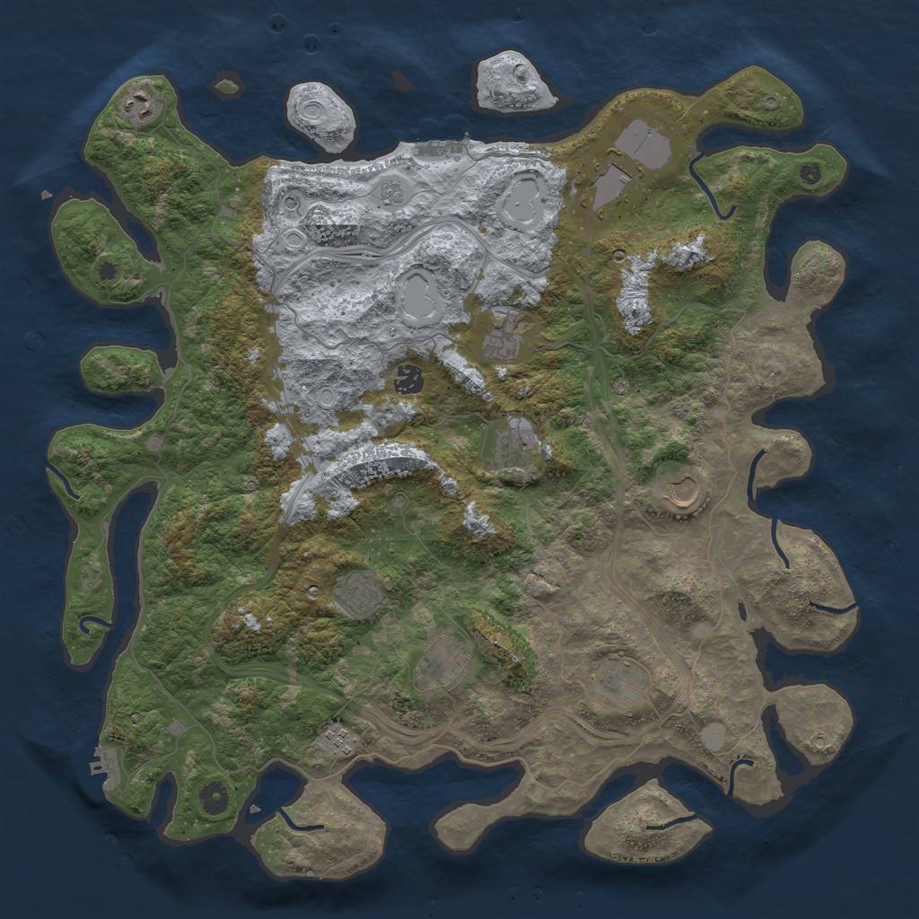 Rust Map: Procedural Map, Size: 4500, Seed: 200230205, 17 Monuments