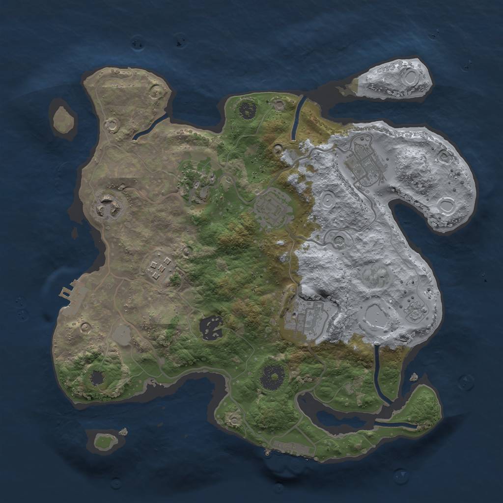 Rust Map: Procedural Map, Size: 3000, Seed: 19699, 14 Monuments