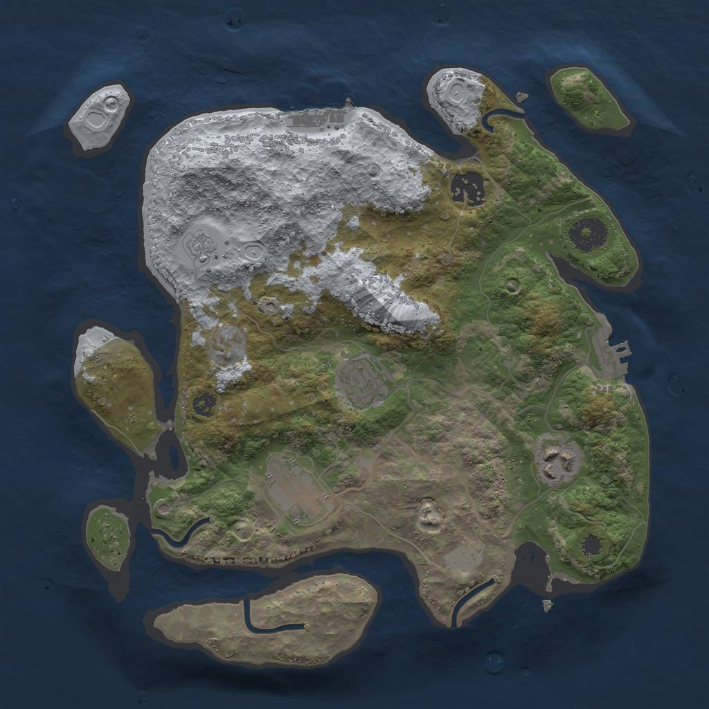 Rust Map: Procedural Map, Size: 3000, Seed: 11659, 10 Monuments