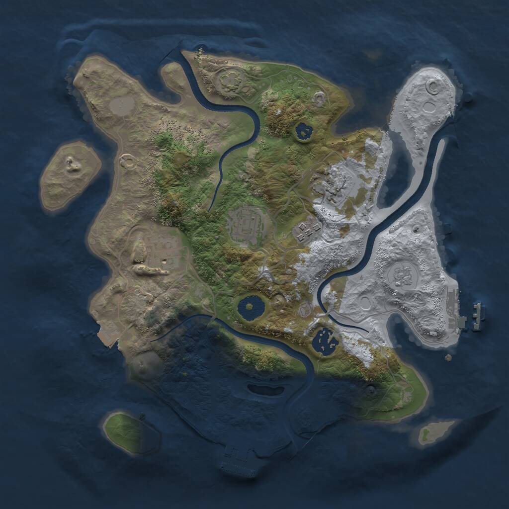 Rust Map: Procedural Map, Size: 3000, Seed: 17979, 10 Monuments