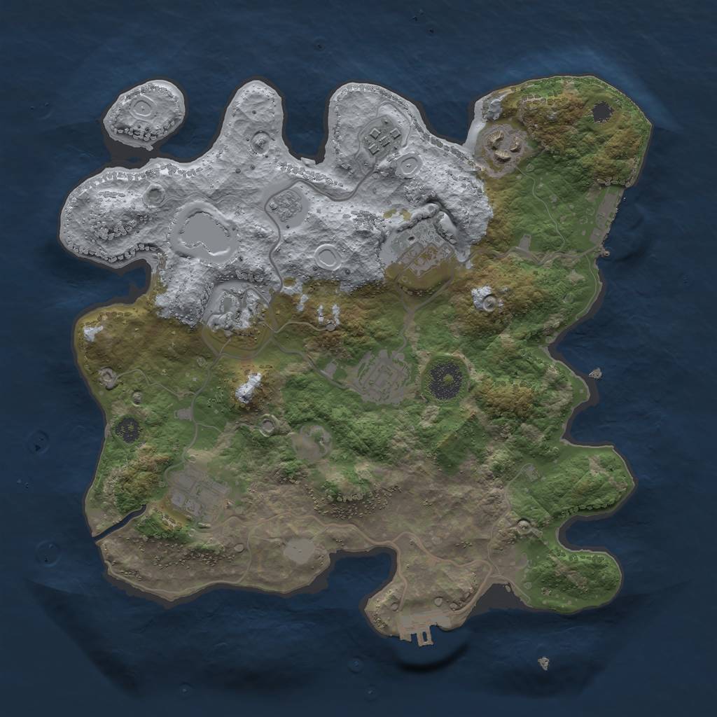 Rust Map: Procedural Map, Size: 3000, Seed: 1782781471, 12 Monuments