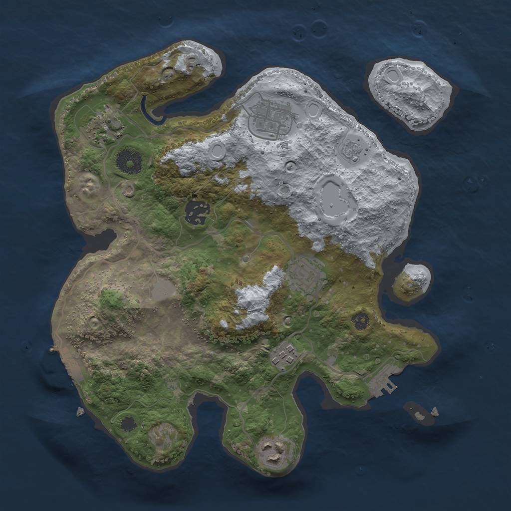 Rust Map: Procedural Map, Size: 3000, Seed: 2455993, 12 Monuments